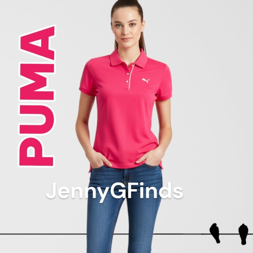 PUMA Women's Dry Cell Golf Polo Shirt Collared Virtual Pink  NWT $57 Sz Small